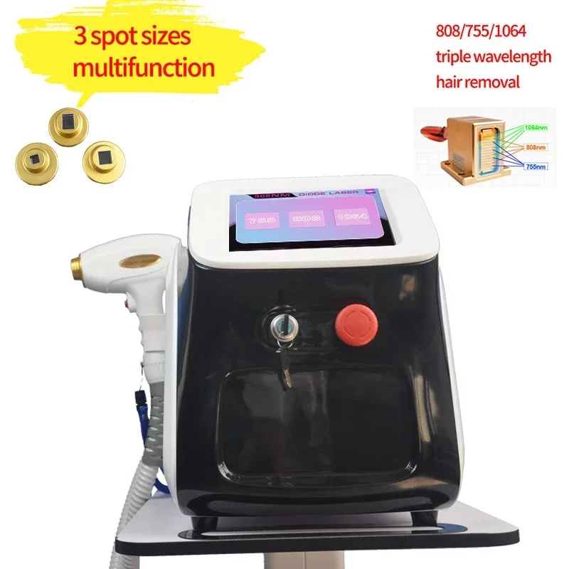 Permanent 808 Diode Hair Removal Machine 50 million Shots 755 1064 808 3-wavelength beauty machine language custom