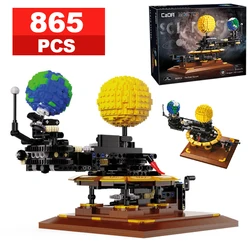 865 Pcs MOC City Solar System Earth and Sun Clock Building Blocks Science Experiment Education Bricks Toys Children Boys Gifts