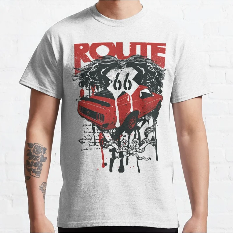 

0913 The main street of america Historic Route 66 US Mother Road Gift t shirt Americas Highway Graphic clothes All size Tops