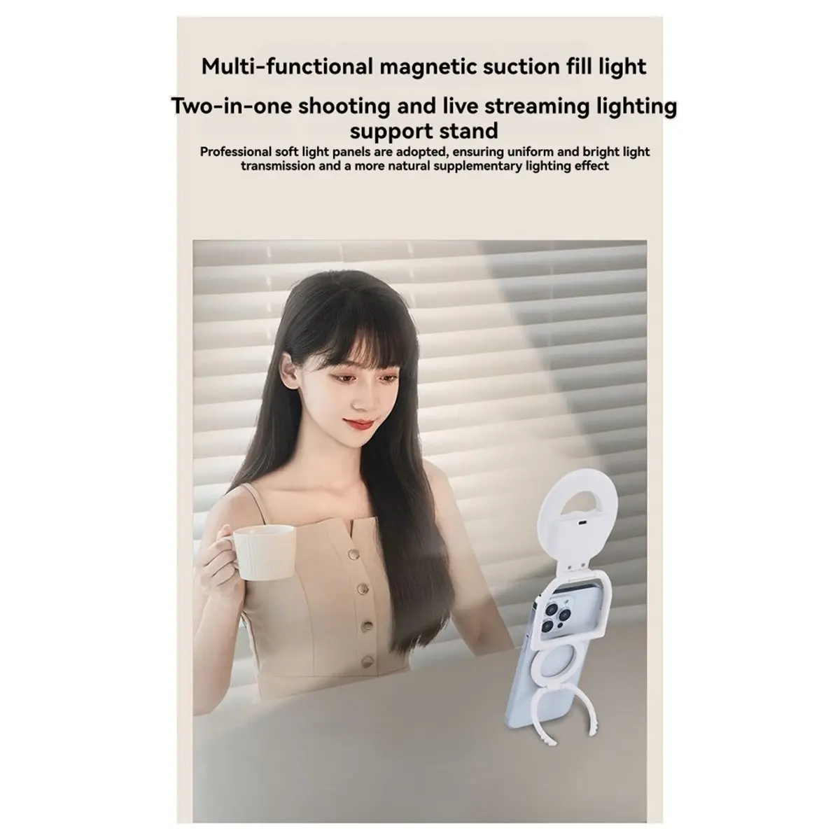 Anillo de Luz LED para Selfies con Carga USB, Lente para Teléfono Móvil, Lámpara LED para Selfies, Anillo de Luz para Selfies co