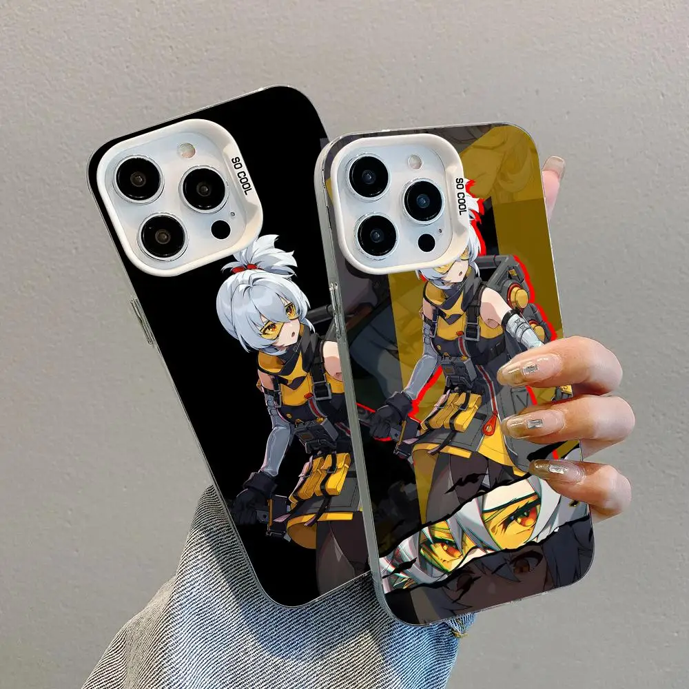 

Чехол для телефона Zenless Zone Zero Eleven для iPhone 17, 16, 15, 14, 13, 12, 11 X XR XS 8 7 Air Pro Max Plus, белый полупрозрачный чехол