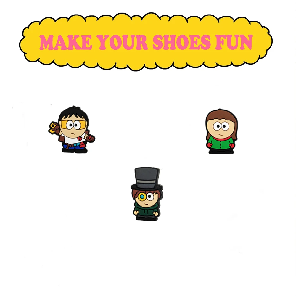 16-100 Stück Niedliche South Park Cartoon-Serie PVC-Schuhzubehör Abnehmbare Wasserdichte DIY-Schuhdekorationen Modische Geschenke – Detail 11