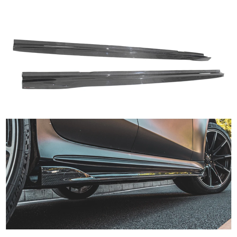 For Mercedes Benz AMG GT50 2019-2023 Real Dry Carbon Fiber Body Side Skirt Kit Lip Car Side Skirts Body Kit Side Spoiler