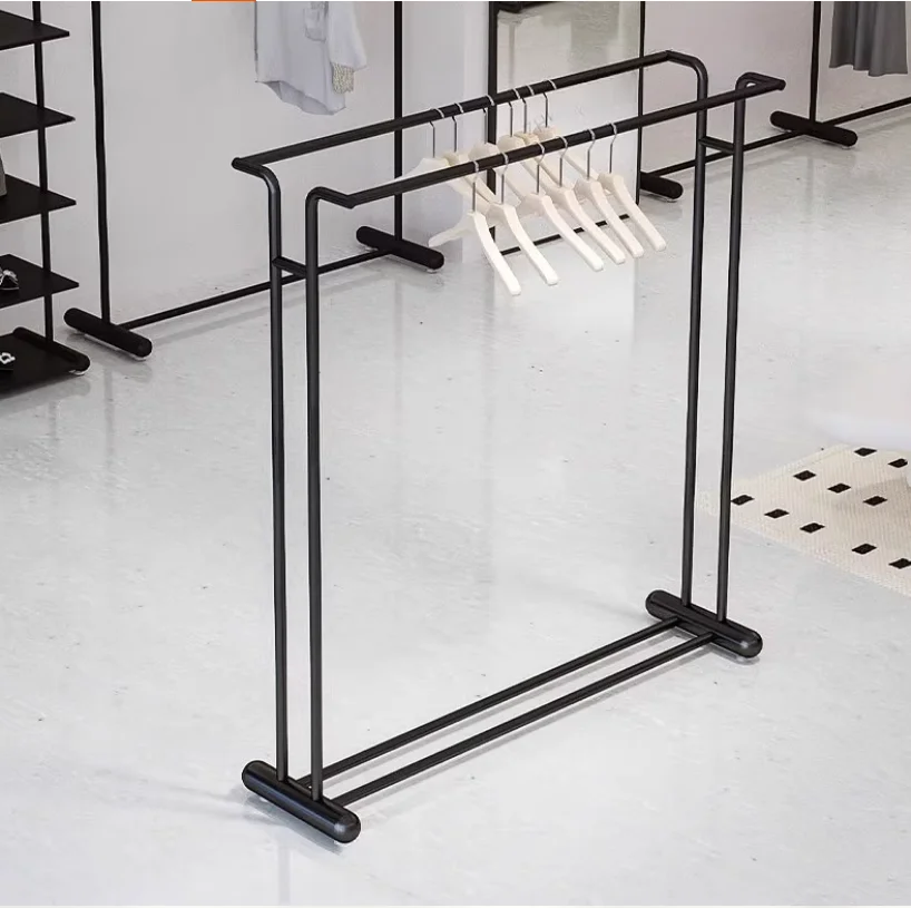 

Iron Artwork With Painted FinishTieyi Clothing Store Display Rack Nakajima Double-row Window Clothes Rack Women's Clothing Paral