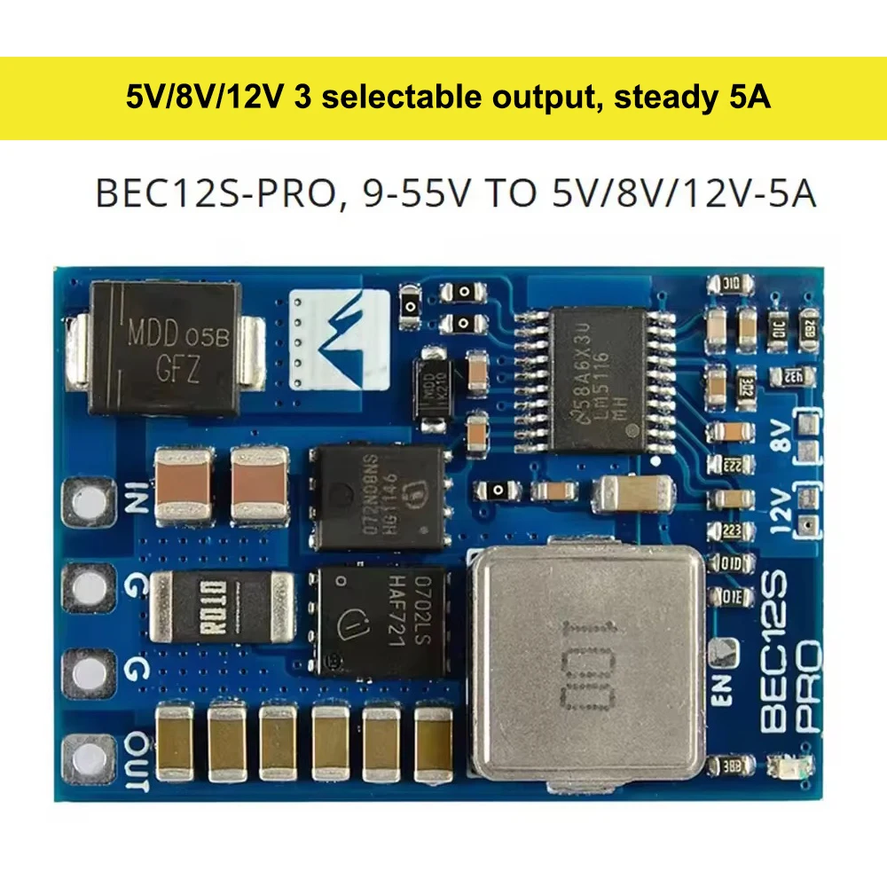 MATEK BEC 12S-PRO 9-55V 5V/8V/12V 5A Module Overcurrent Self-recovery For RC Airplane FPV Freestyle Quadcopter Drone Accessories