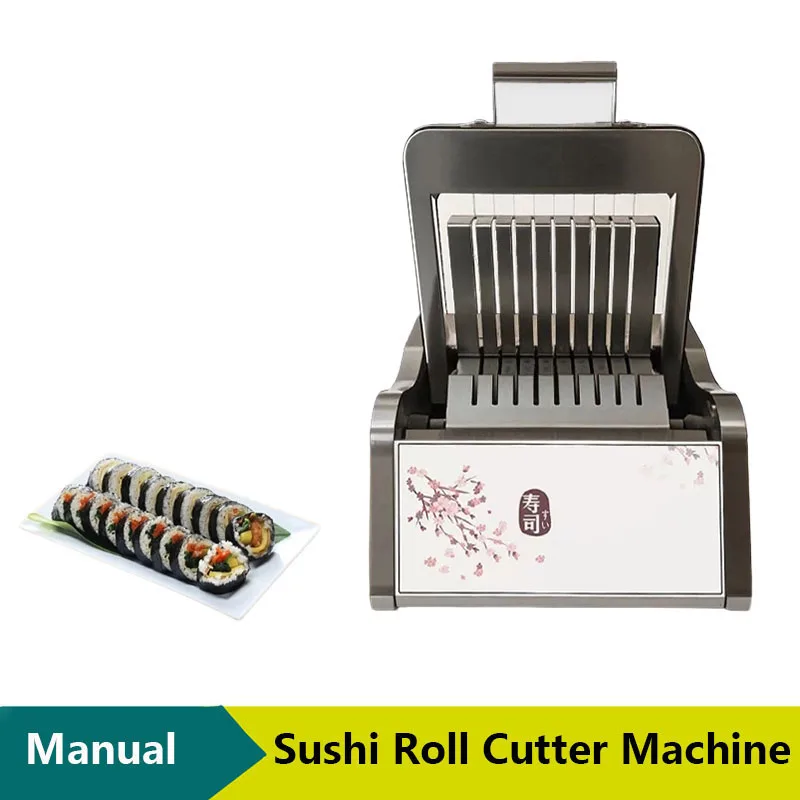

Manual Sushi Roll Cutter Machine Stainless Steel Japanese Cuisine Sushi Slicer Round Rice Roll Commercial Sushi Maker Tools
