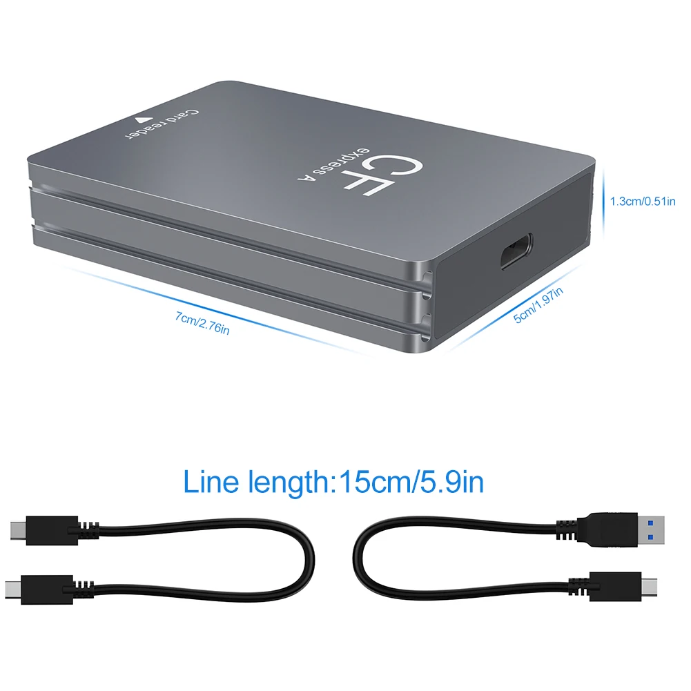 CFexpress Type A เครื่องอ่านการ์ดพร้อม USB C ถึง USB C/USB A สาย Memory Card Reader รองรับ Android/Windows/ OS สําหรับ SLR