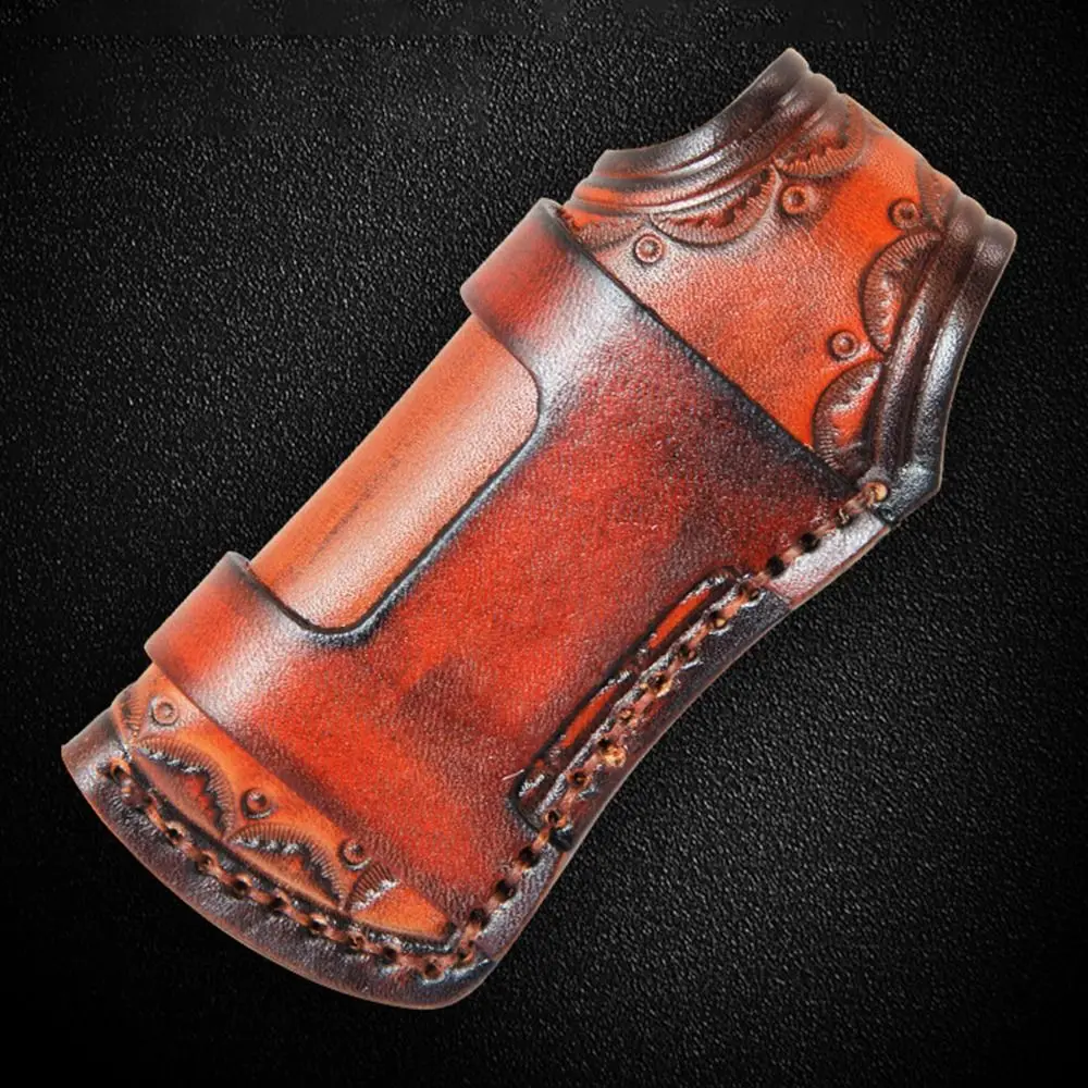 High Quality Leather Fold Knife Scabbard Camp Outdoor Carry Flashlight Case Knife Sheath Holster Belt Loop Case Sheath Holder