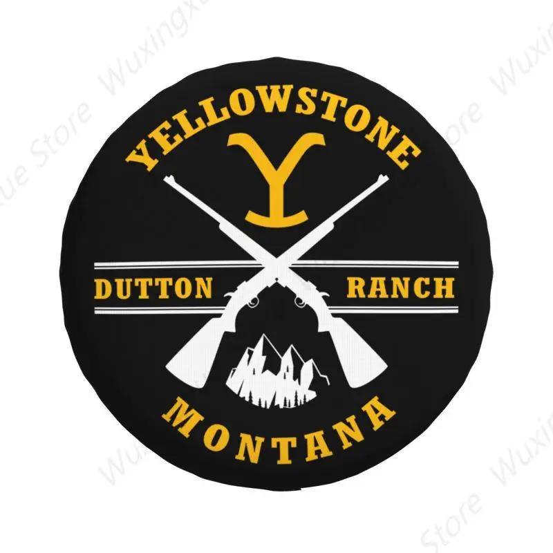 Custom Yellowstone Dutton Ranch Guns Spare Tire Cover for Jeep Mitsubishi Pajero SUV RV 4x4 Car Wheel Protectors Accessories