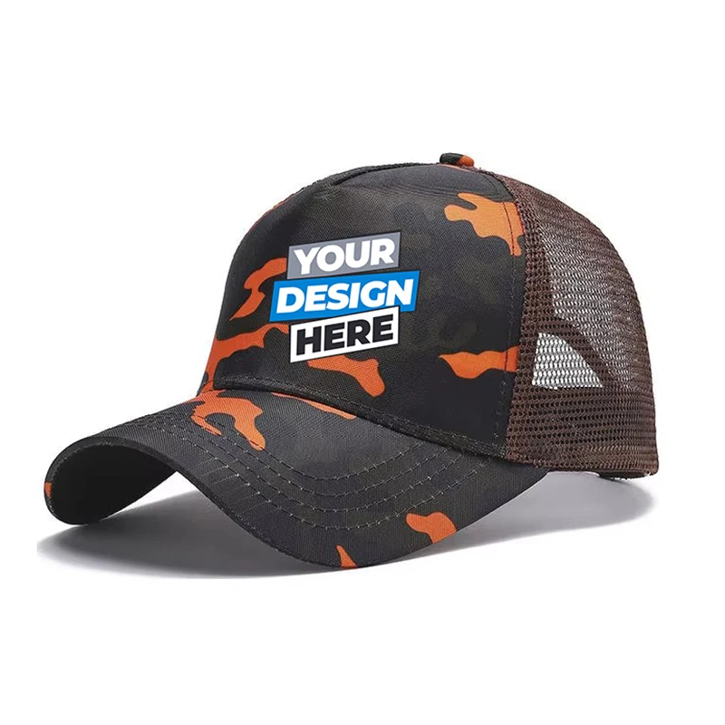 Custom LOGO Embroidery Baseball Cap for Women and Men DIY Print Mens Mesh Cap Fashion Summer Sun Hat Unisex Wholesale sun hat