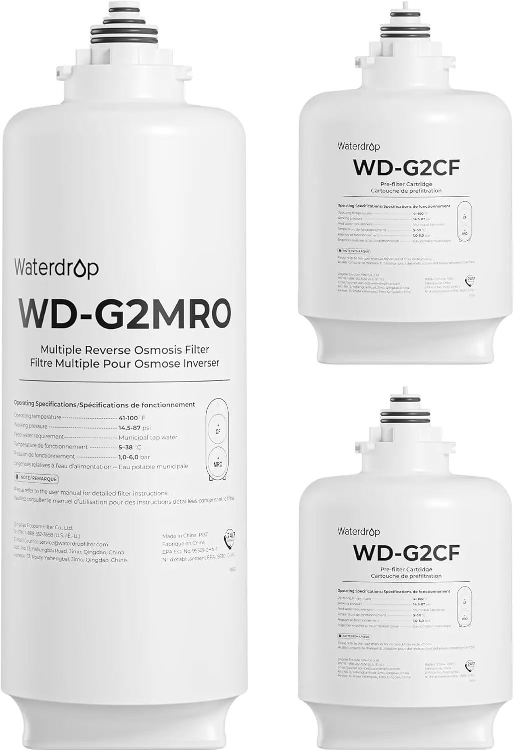 

G2-2CFRO Filter, Replacement for G2 Reverse Osmosis System, 2-year Lifetime, Pack of 2 G2CF Filters and 1 G2MRO Filter