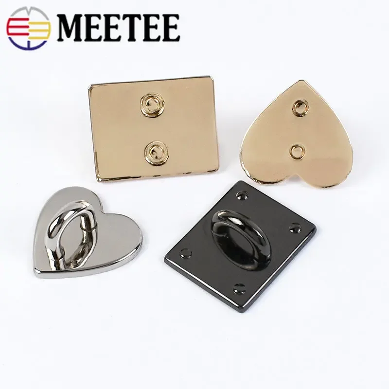 10/20Pcs Meetee Metal Heart D Ring Buckle Bag Side Clip Buckles Non-detachable Hook Clasp DIY Hardware Decoration Accessories