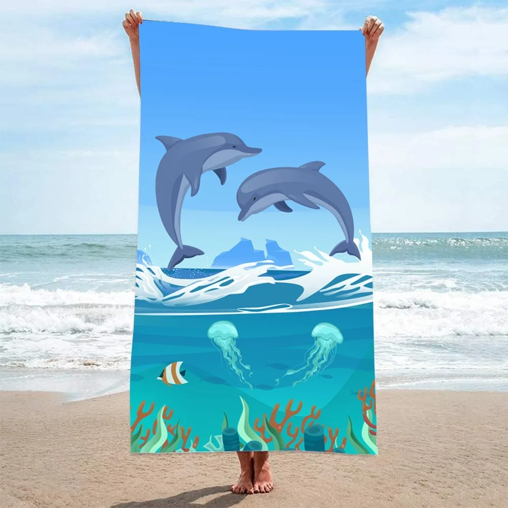 Microfiber Quick-dry Bath Towel 31.5x63in Absorb Water Beach Towel Fitness Swim Outdoor Camping Picnic Blanket Beach Blanket view 3