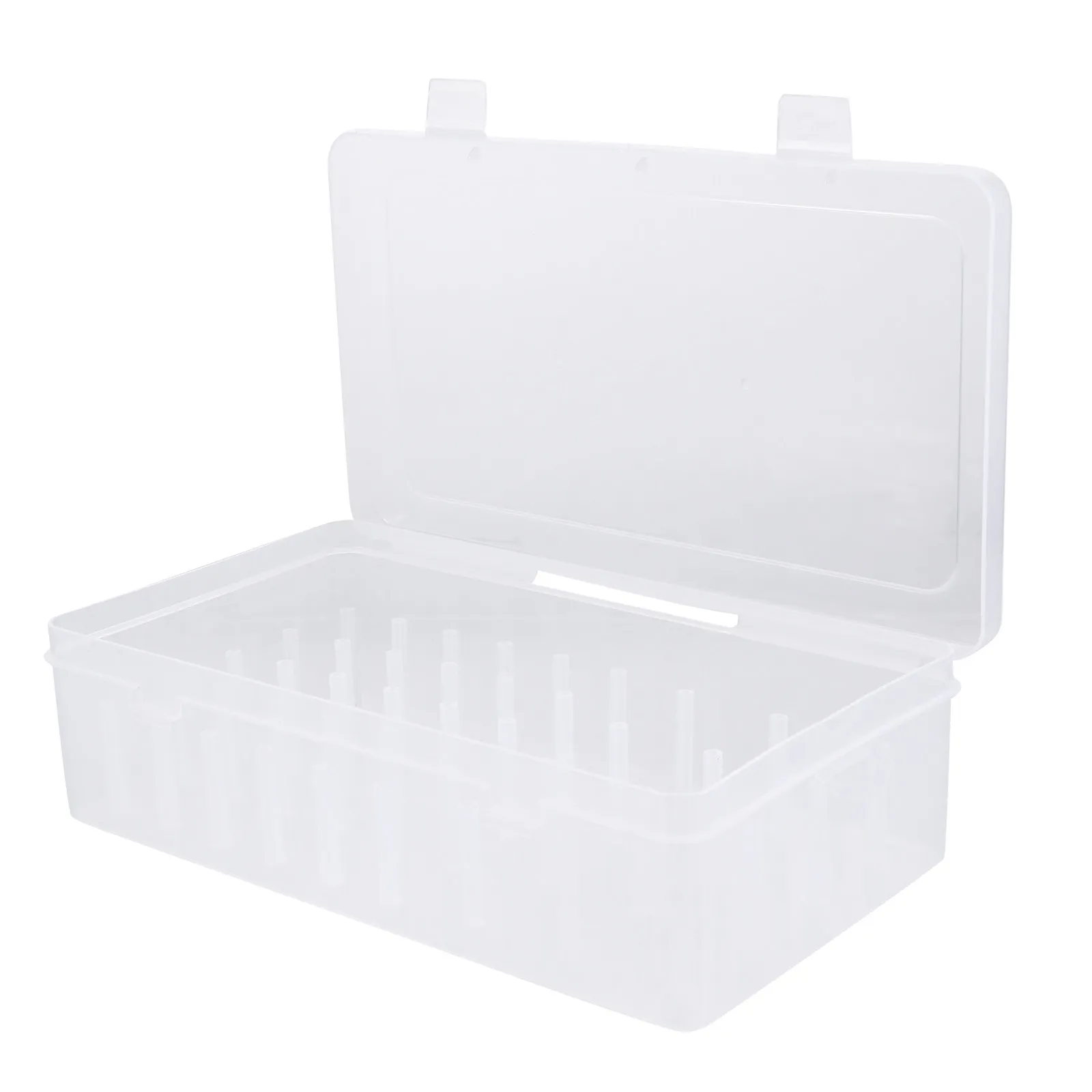 

2Pcs Embroidery Thread Organizer Boxes Large Capacity Clear Plastic Storage Case Clamshell Lock for Thread Spools Sewing Tools