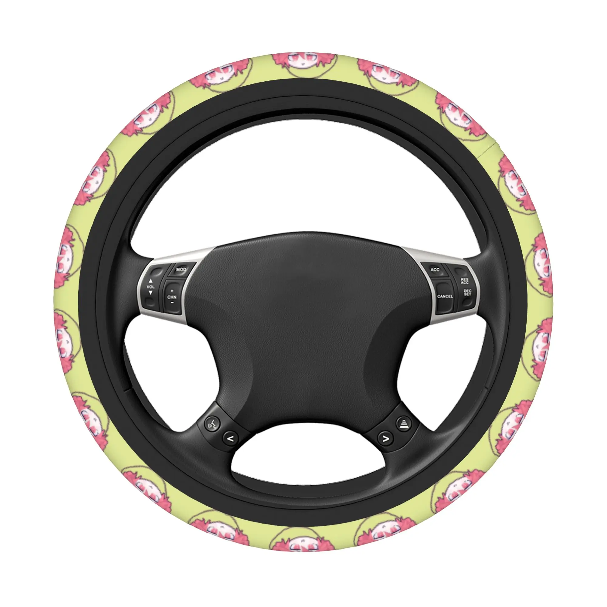 Pearto Creative Kasanes Expression Tetoes Car Steering Wheel Cover 38cm Universal Comfortable Fun Pear Auto Protector Decoration