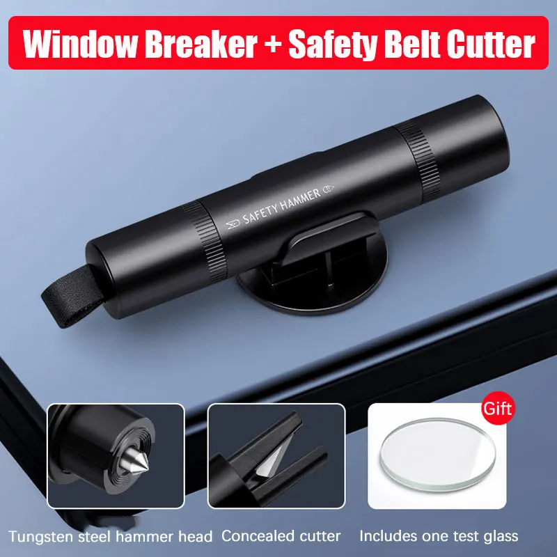 

2 в 1, резак для ремней безопасности, аварийный молоток, аварийный молоток, безопасный молоток, автомобильный спасательный инструмент высокой твердости из вольфрамовой стали