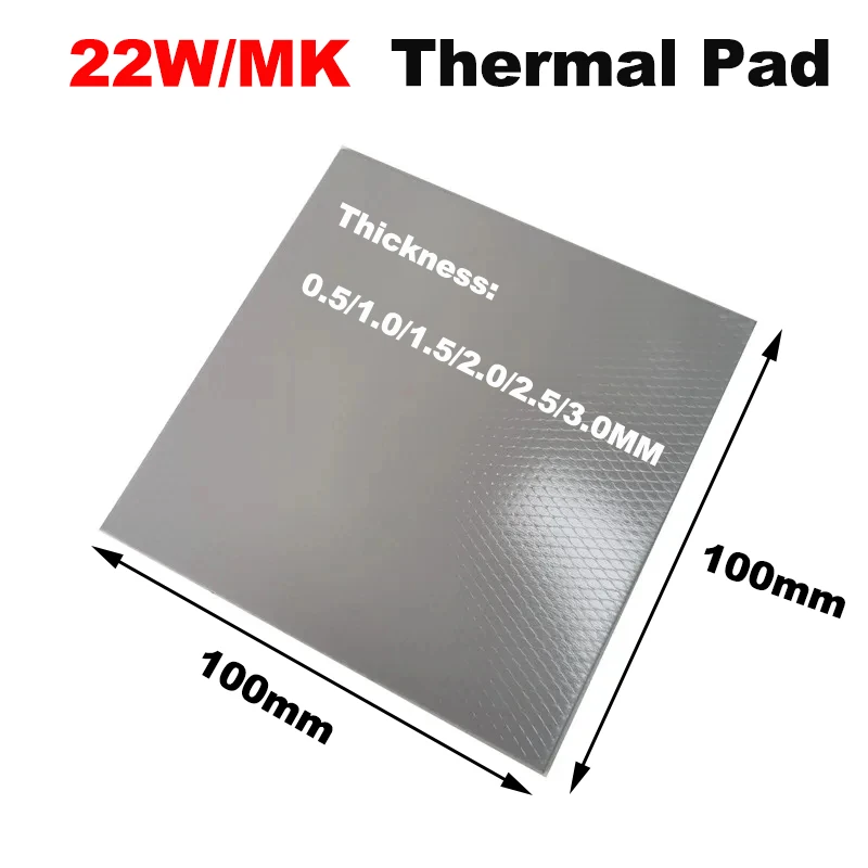 

Excellet 22W/MK High Quality Thermal Pad 100x50mm 100X100mm CPU GPU Heatsink Cooling Conductive Silicone Thermal Pads Video Card