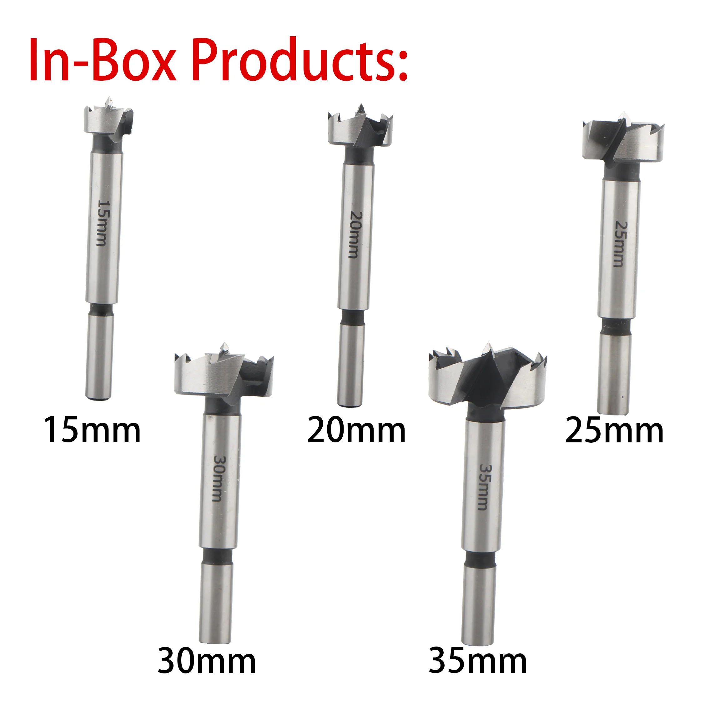5個/セット 丸軸 超硬合金＆高炭素鋼 多歯 フォルスナー ドリルビット 木工用 セルフセンタリング ホールソー カッターツール