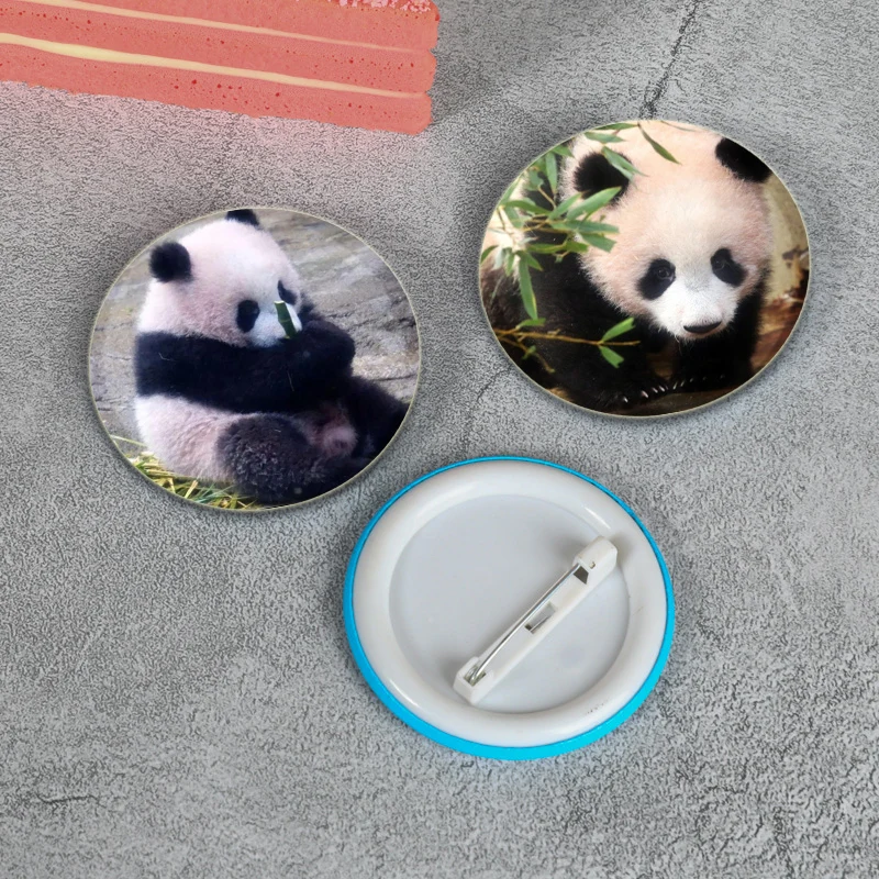 Fu Bao/Xiang Xiang/Ru Yi Badge Cute Chinese Pandas Brooches Clothing Backpack Accessories HD Print Handmade Pin Gift 32/44/58mm