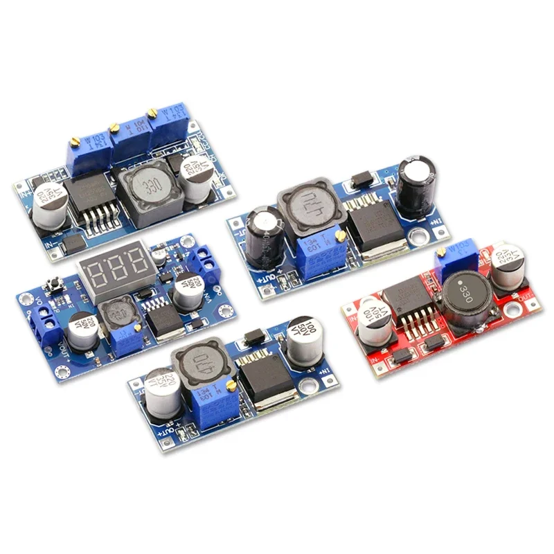 1 peça lm2596s DC-DC ajustável step-down módulo de fonte de alimentação regulada DC-DC placa de alimentação lm2596 3a 5a 75w 24v a 12/5v