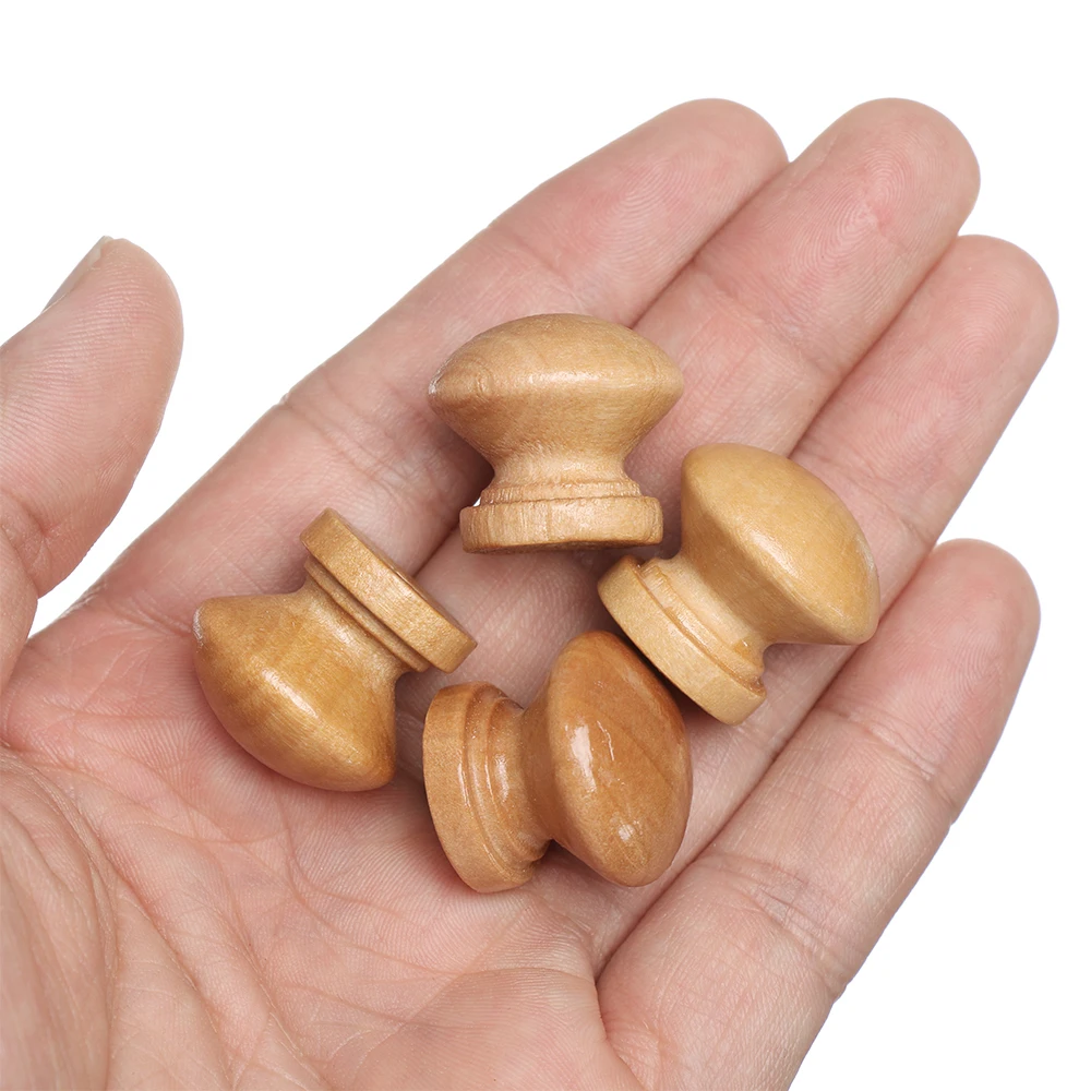 10pcs New Cupboard Wardrobe Pulls Furniture Fitting Round Shape Cabinet Natural Wooden Drawer Knob Cabinet Pulls Door Handle