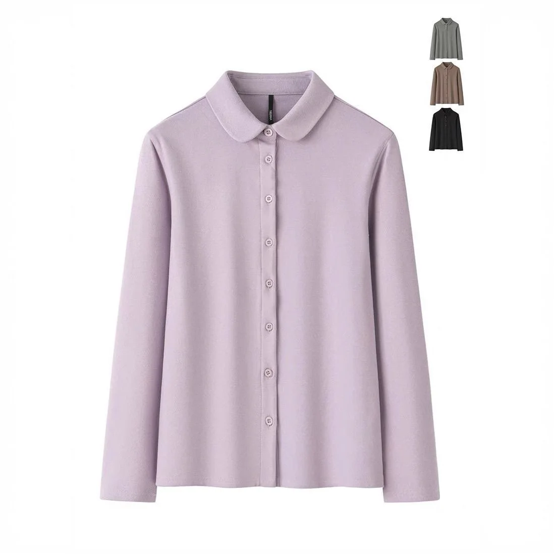 

Утепленная двусторонняя флокированная женская рубашка для осени и зимы, для офиса и повседневной носки, с длинным рукавом, теплый базовый слой S...