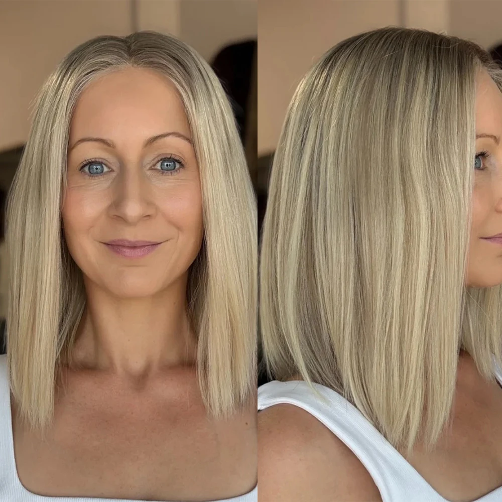 light-blonde-lace-front-wig-13x4-high-heat-fibre-short-bob-wig-soft-roots-blonde-highlights-straight-wig-for-women-summer-use