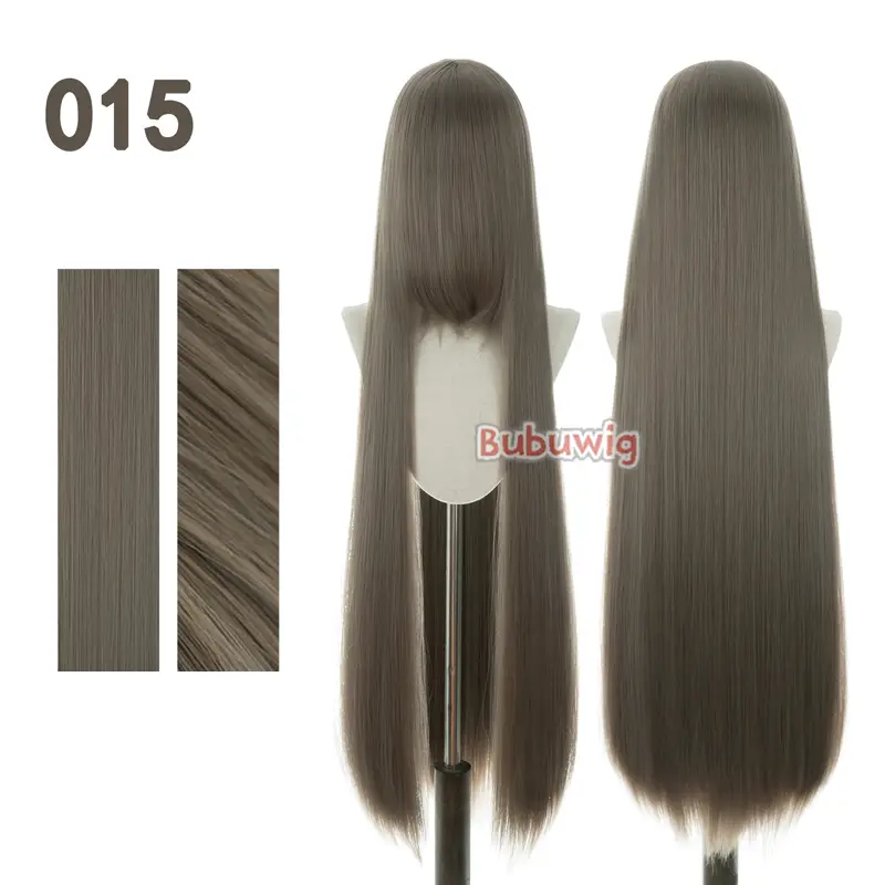 Bubuwig Synthetic Hair 100cm Long Straight Pure Color Cosplay Wigs Over 100 Colors Black White Red Blue Brown Wig Heat Resistant - Image 90