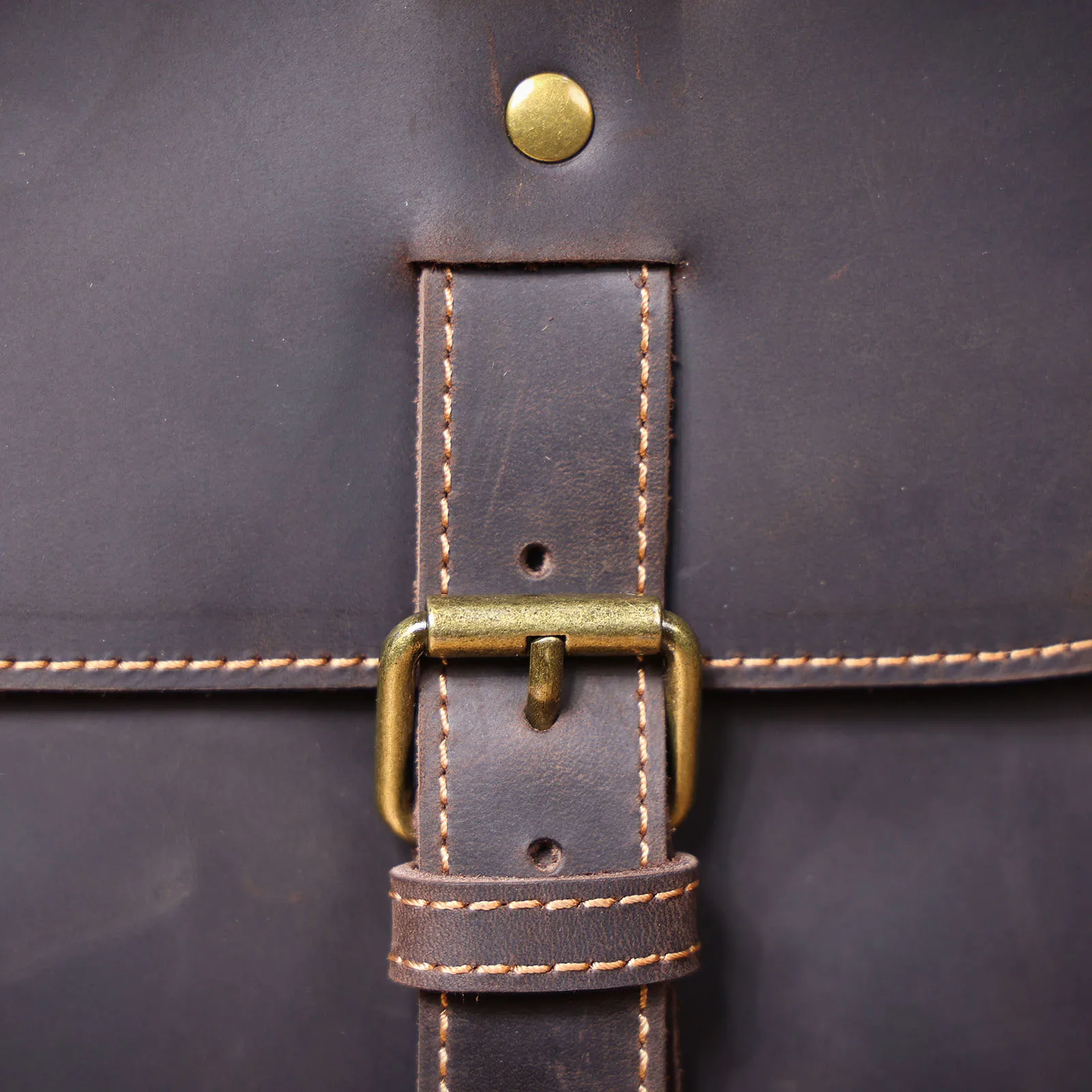 S.WORKER Vollnarbenleder 15" Laptop-Aktentasche Echtleder Herren Büro-Handtasche Messenger-Tasche Business-Bürotasche – Detail 13