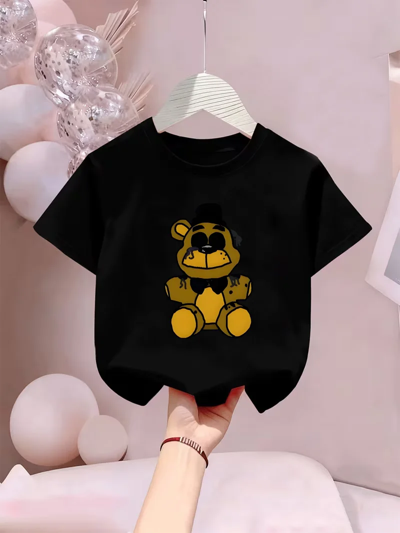 Golden Freddy Fnaf - Camiseta para Niños - Five Nights After Dark de Toy Bear - Camiseta de Manga Corta con Estampado de Juego