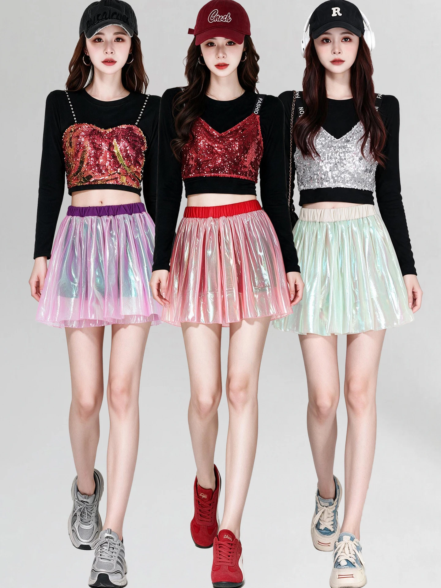 Shiny Dance Performance Clothing Jazz Dance Skirt for Women's Group Performance Glittering Stage Costume Chinese Manufacturer
