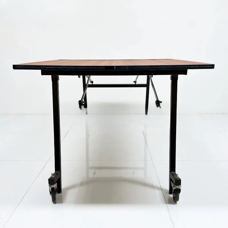 Luxury Hotel Lobby Conference Room Furniture Veneer Tabletop Folding Rectangular Banquet
