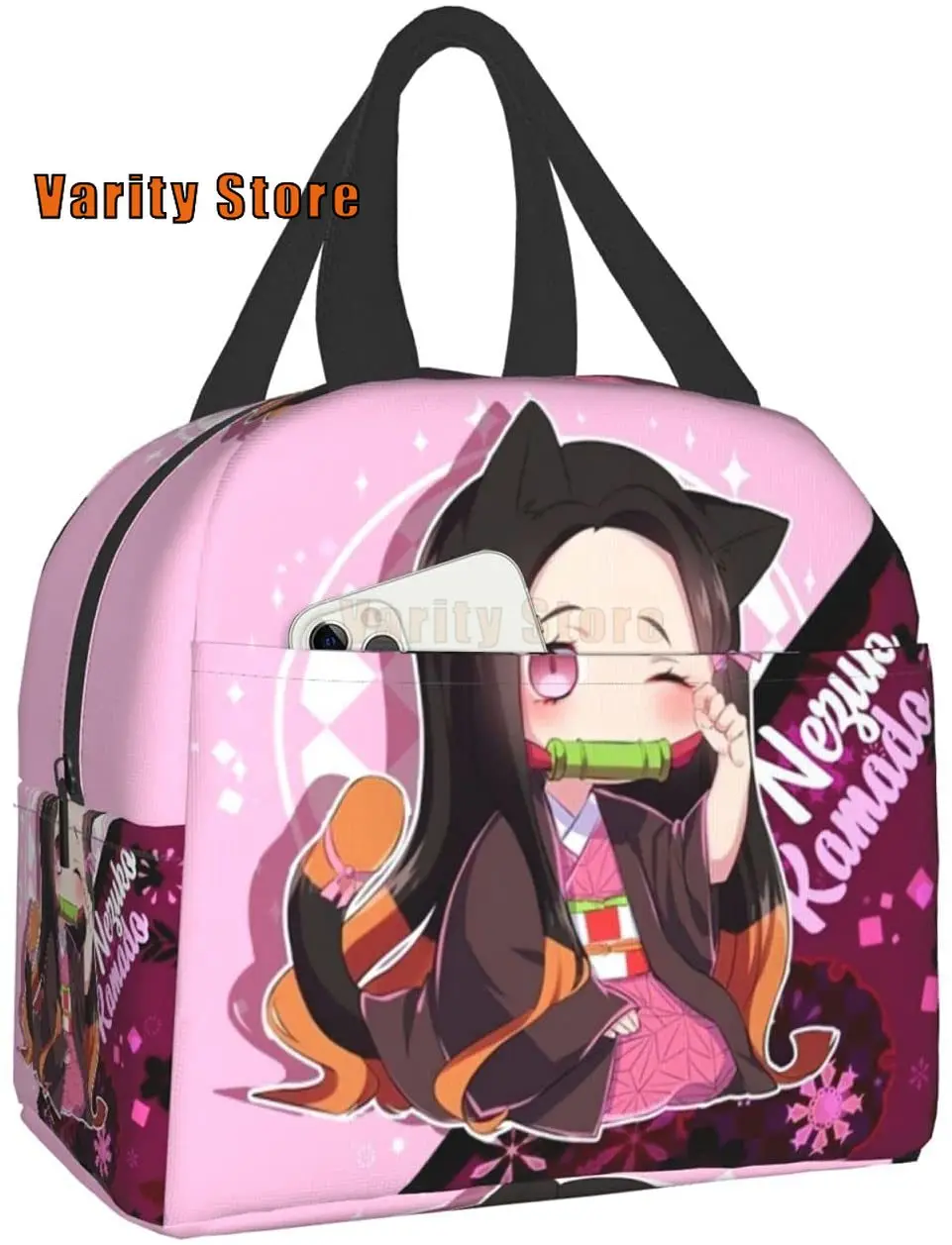 BearLad Dem0n S1ayer Kimetsu No Yaiba Nezuko Kamado Bamboo Lunch Bag Tote Anime Container For Women Box Insulated Kids Cooler