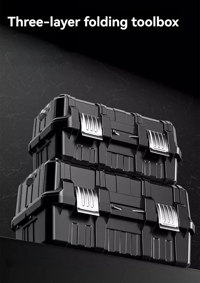 

Multi Functional Folding Toolbox with Three Layers for Automotive And Household Use Electrical Hardware Storage Box