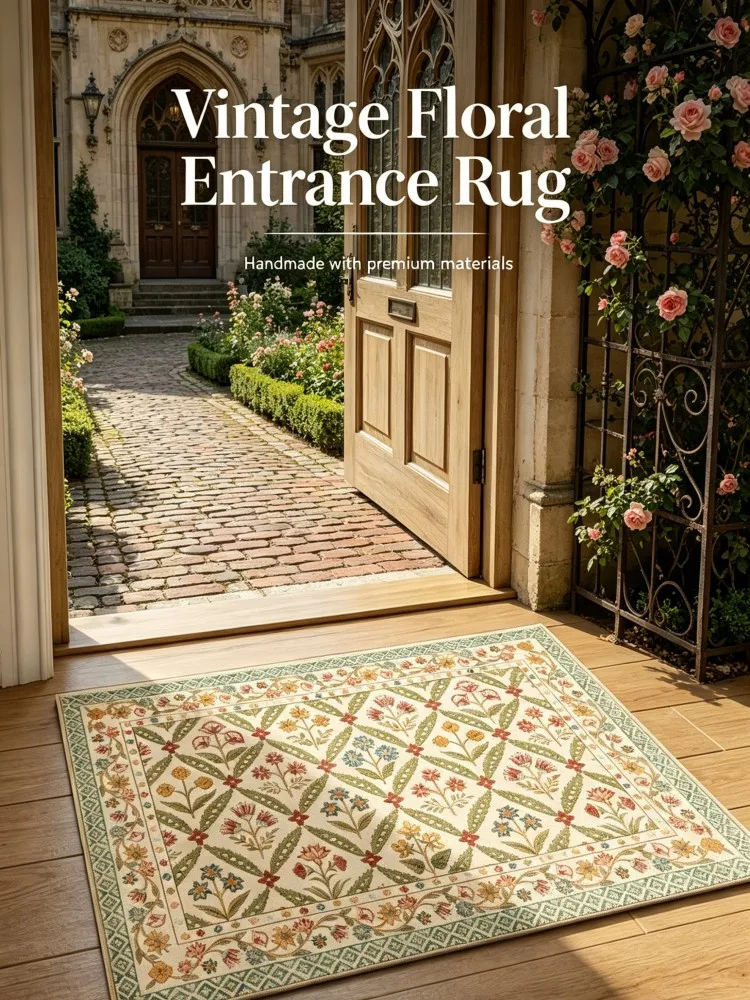 Vintage Leopard Tiger Area Rug, Boho Animal Print Living Room Carpet, Non-Slip Washable Floor Mat for Home Entrance