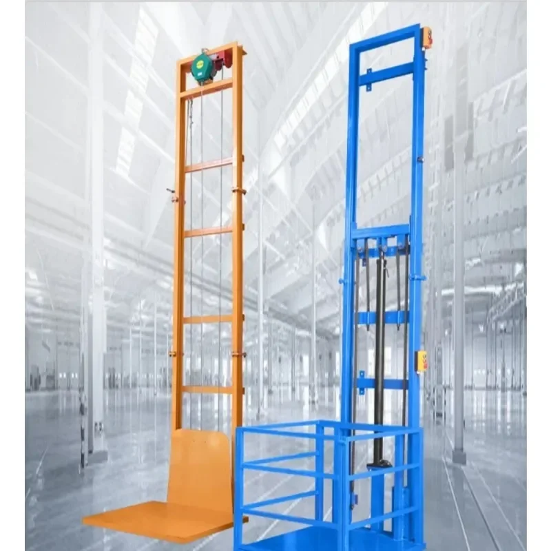 Factory Direct 2026 Electric Hydraulic Small Household Cargo lift Load 500KG 1Ton Elevator Guide rail Platform Warehouse Transpo