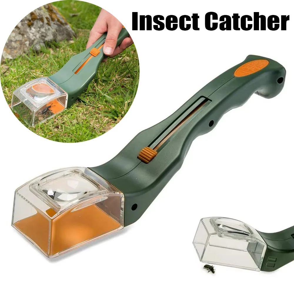 Upgraded Version of Insect Catcher Handheld Bee Insect Clamp Cockroach Spider Insect Catching Tool with Magnifying Glass