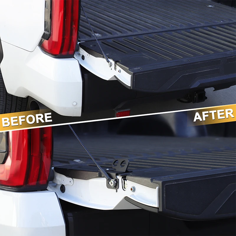 لتويوتا تندرا 2022-2025 سيارة الجذع الباب الخلفي توسيع مرساة نقطة الكربون الصلب الأسود قطع غيار السيارات تعديل