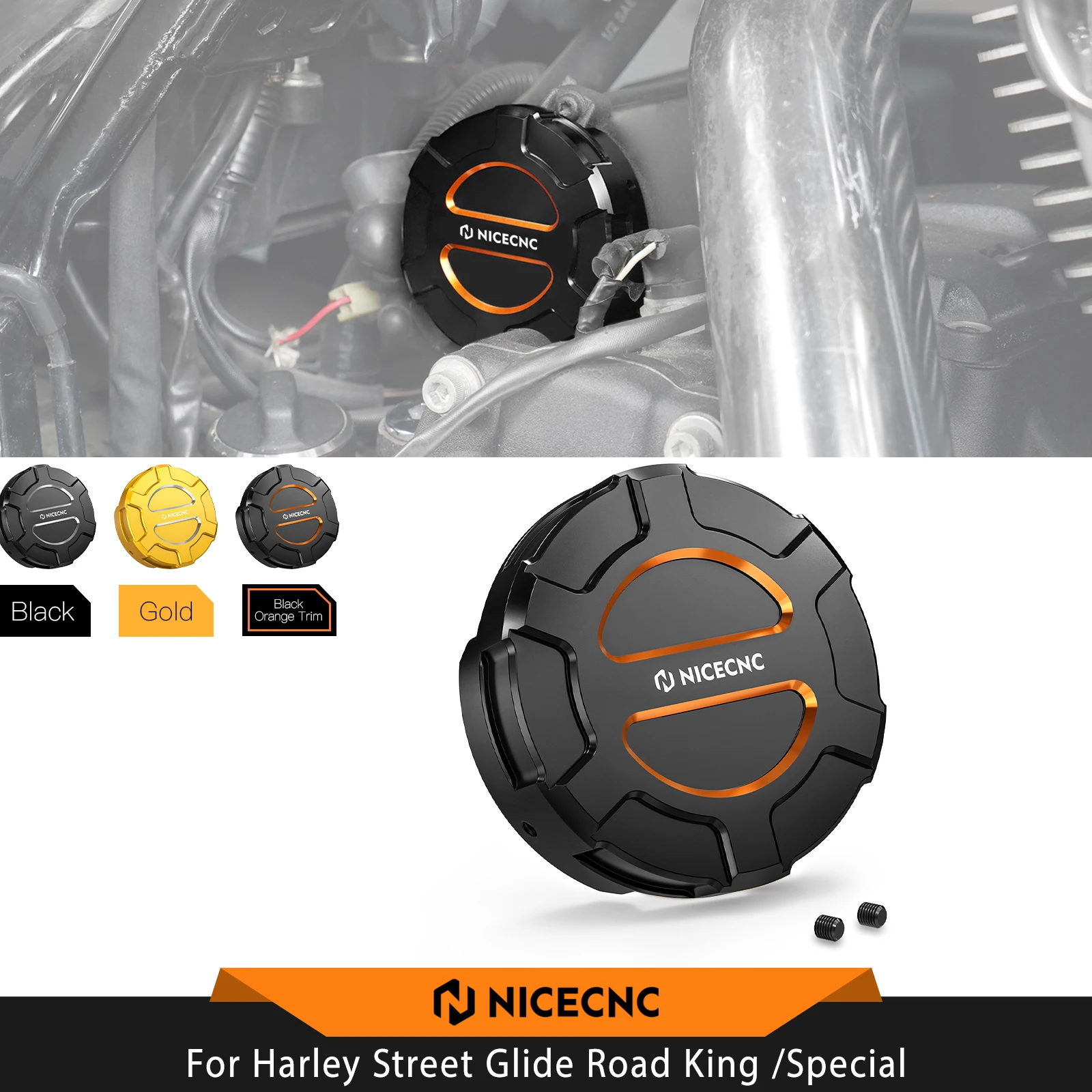 NICECNC Starter Motor End Cover Guard For Harley Street Glide FLHX Road King /Special Tri Glide Electra Glide Ultra Limited