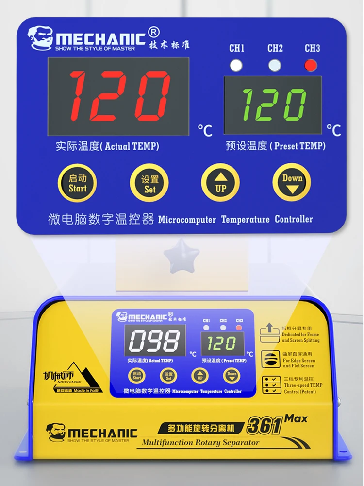 Imagem -06 - Máquina Multifuncional Máxima do Separador do Painel Lcd do Mecânico 361 Ferramentas do Reparo Aquecimento Rápido Separando o Quadro da Ligação