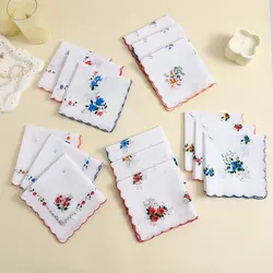 12 Packs of Women's Pure Cotton Printed Handkerchiefs, Pure Cotton Handkerchiefs, Wedding Bride Souvenirs, Flap Pocket Pants Sca