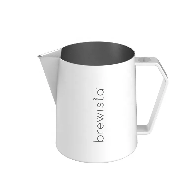 brewista-304 Stainless Steel Milk Jug, Latte Art, Frothing Pitcher, Thermometer, Good Quality