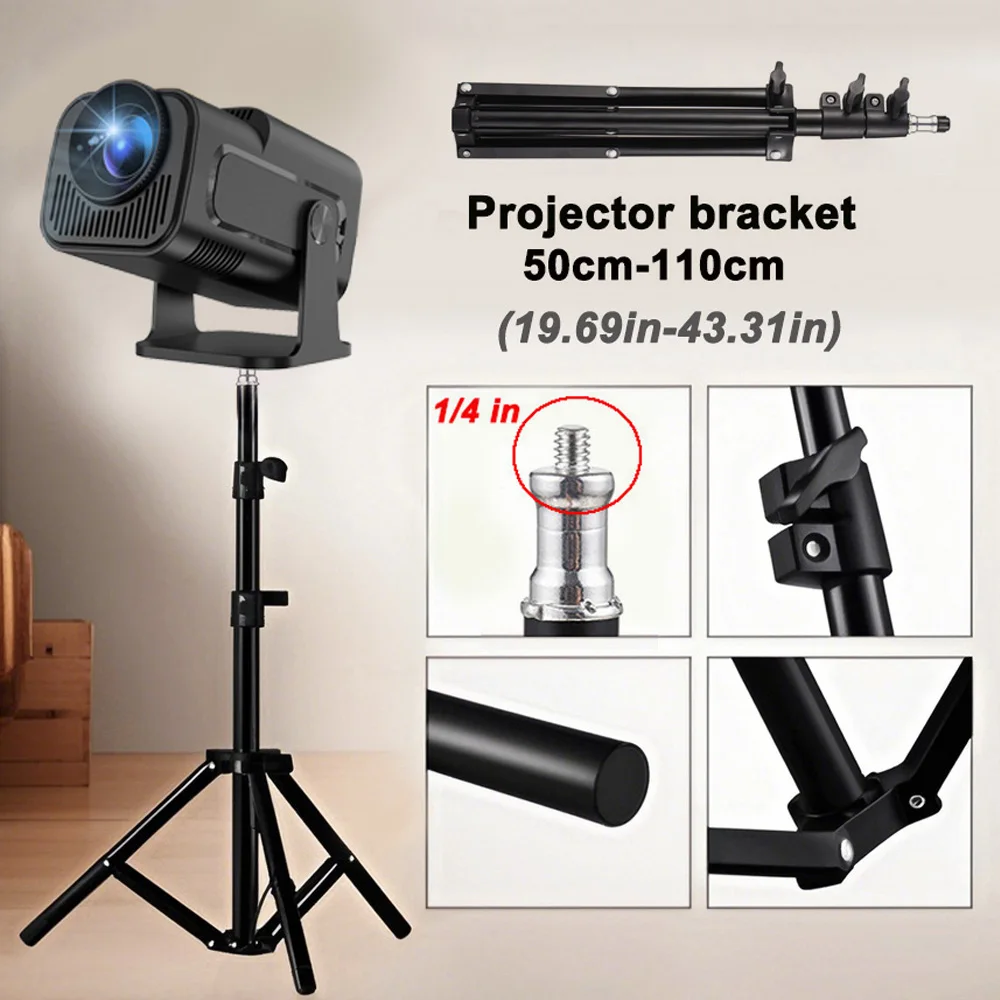 DITONG Projector Bracket Tripod with 1/4 Screw Photographic Lighting Stand Extendable 110cm for HY320mini Projector HY300 pro