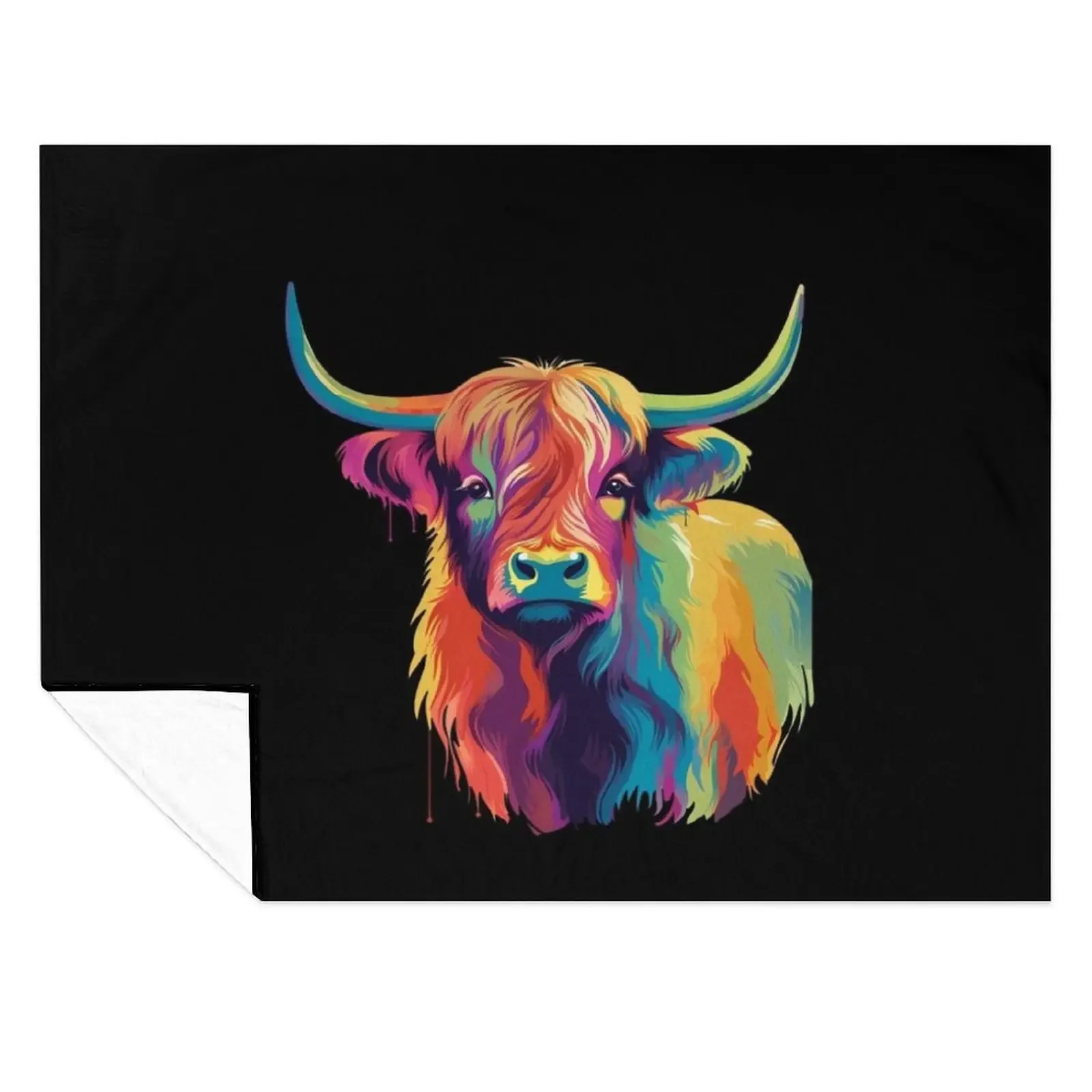 

Colorful Pop Art Highland Cow Throw Blanket warm winter decorative Quilt Fashion Sofas Blankets