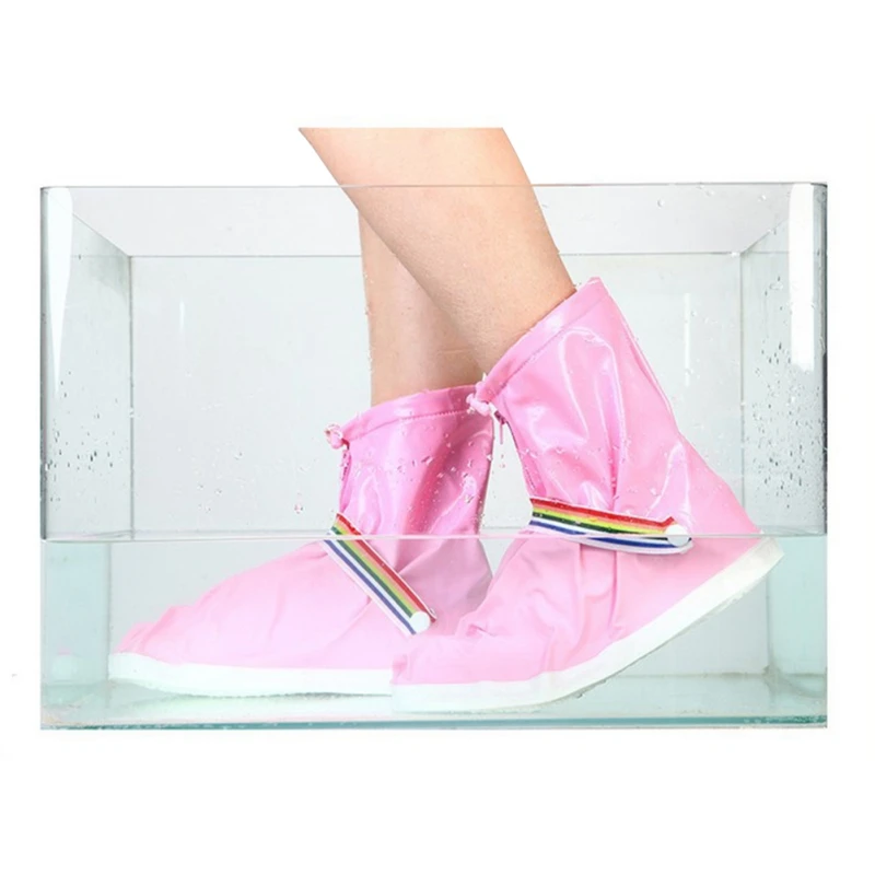 Bambini ragazzi ragazze scarpe impermeabili copriscarpe galosce bambini cerniera antiscivolo scarpe antipioggia elastiche copertura per stivali da