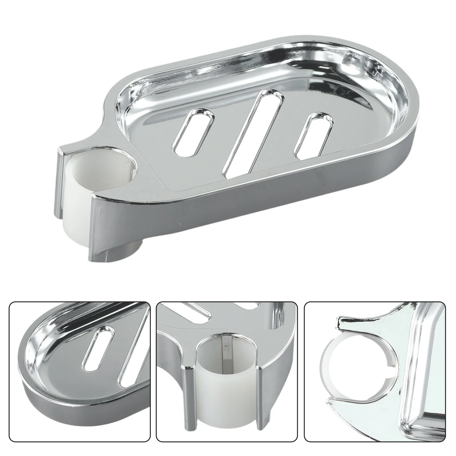 1Pc Soap Box Tray Soap Dish Hollow Design Practical Adjustable ABS Chrome-plated 17*8.5cm Spare Tools For Bathroom