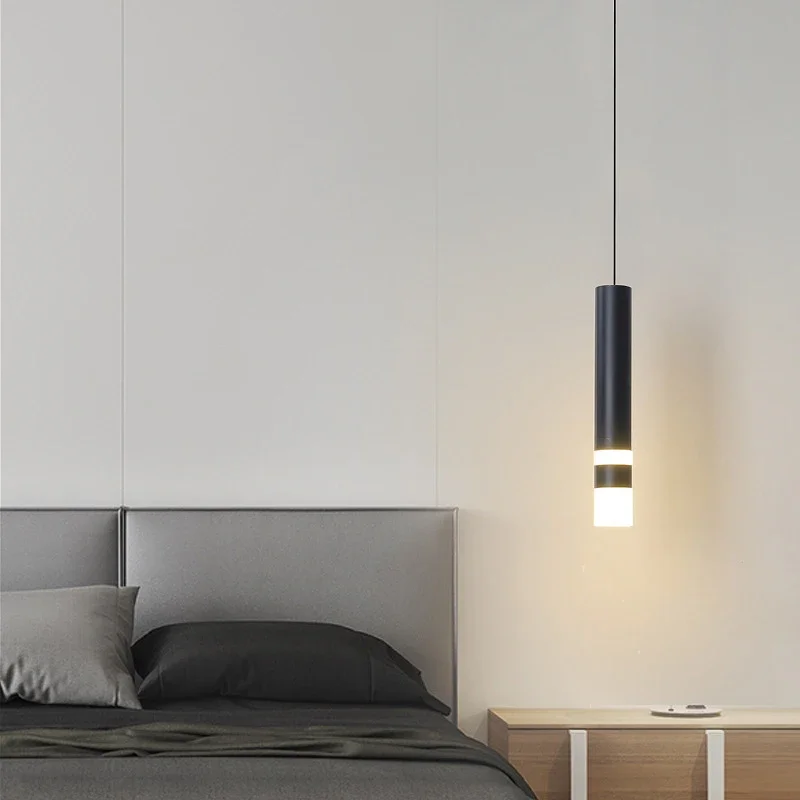 Modern Led Pendant Light Black Gold Bedside Spotlight Pendant Lamp For Bedroom Living Room Dining Room Chandeliers Hanging Lamp