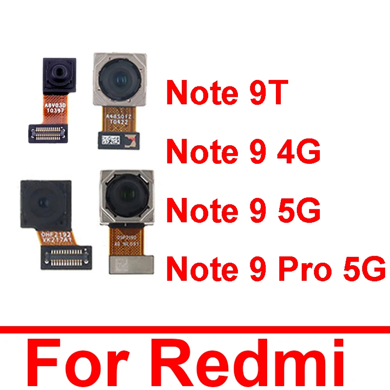 For Xiaomi Redmi Note 9 Note 9T Note 9 Pro 4G 5G Front Facing & Back Camera Model Front Small Rear Main Camera Replacement Parts