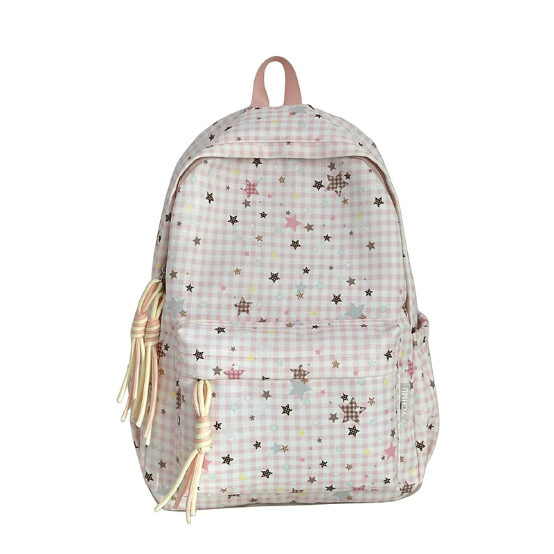 

Korean style star print backpack for women2025New Style for Middle and High School Students NicheinsLightweight Student Backpack