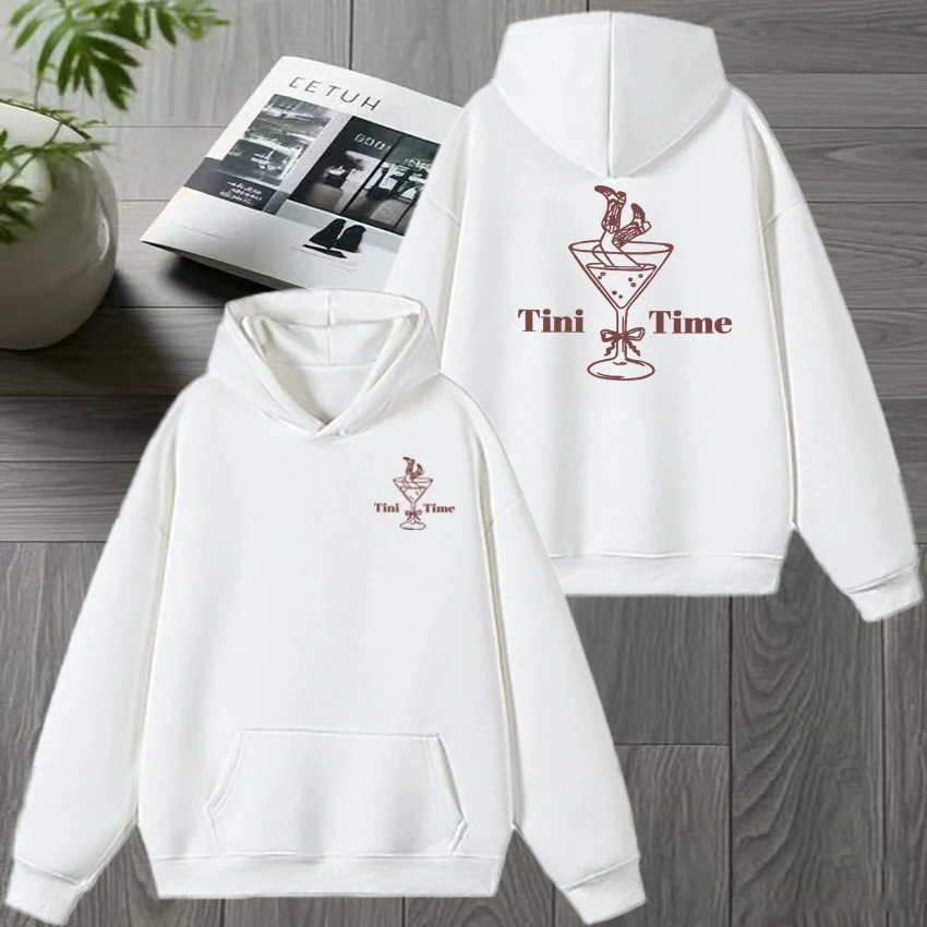 

2025 High Quality Tini Time Double Sided print Winter New in Hoodie Unisex harajuku Fleece pullovers Men women Casual Sweatshirt
